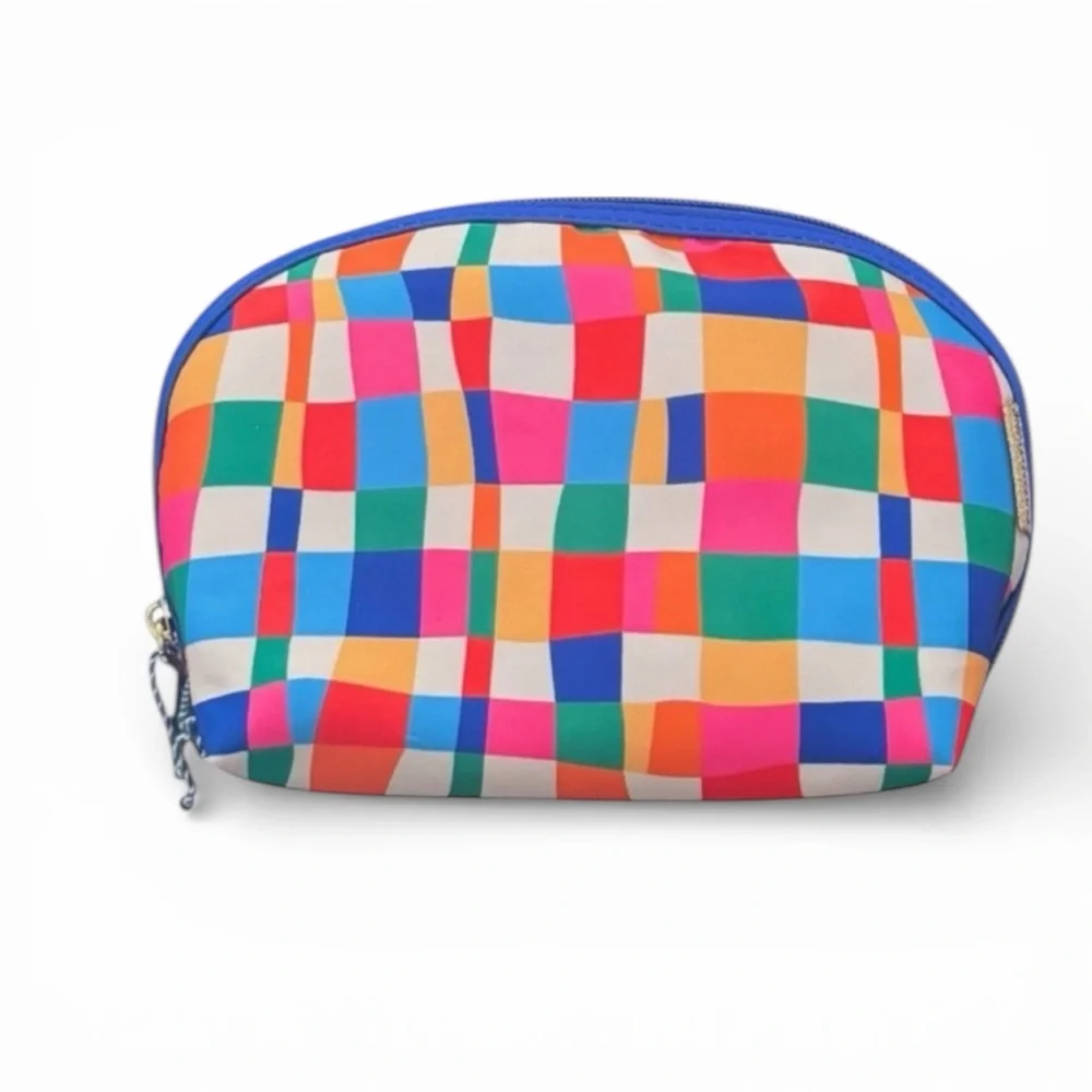Tartan & Twine Deco Multicolored Geometric Women's Cosmetics Pouch/Clutch New